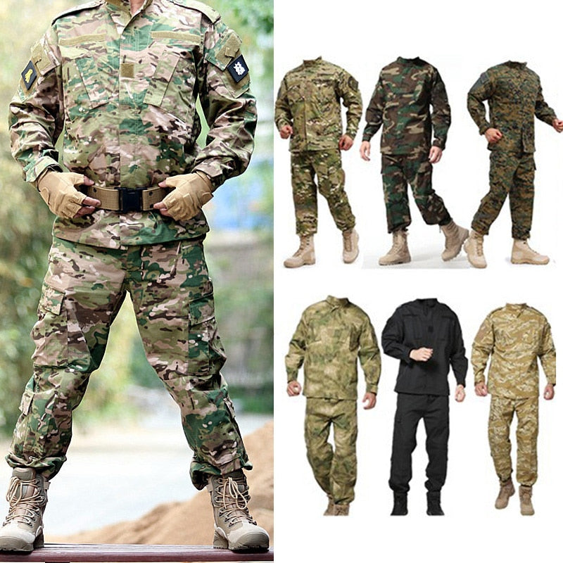 Men Military Uniform Airsoft Camouflage Tactical Suit Camping Army Special