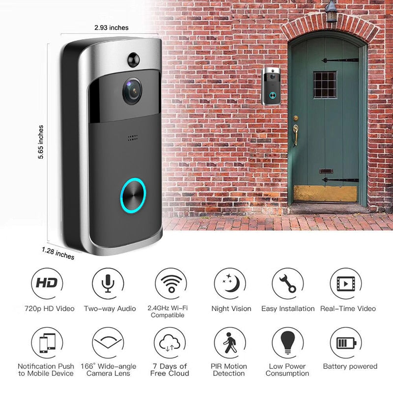 Wsdcam Smart Doorbell Camera Wifi Wireless Call Intercom Video-Eye for Apartments