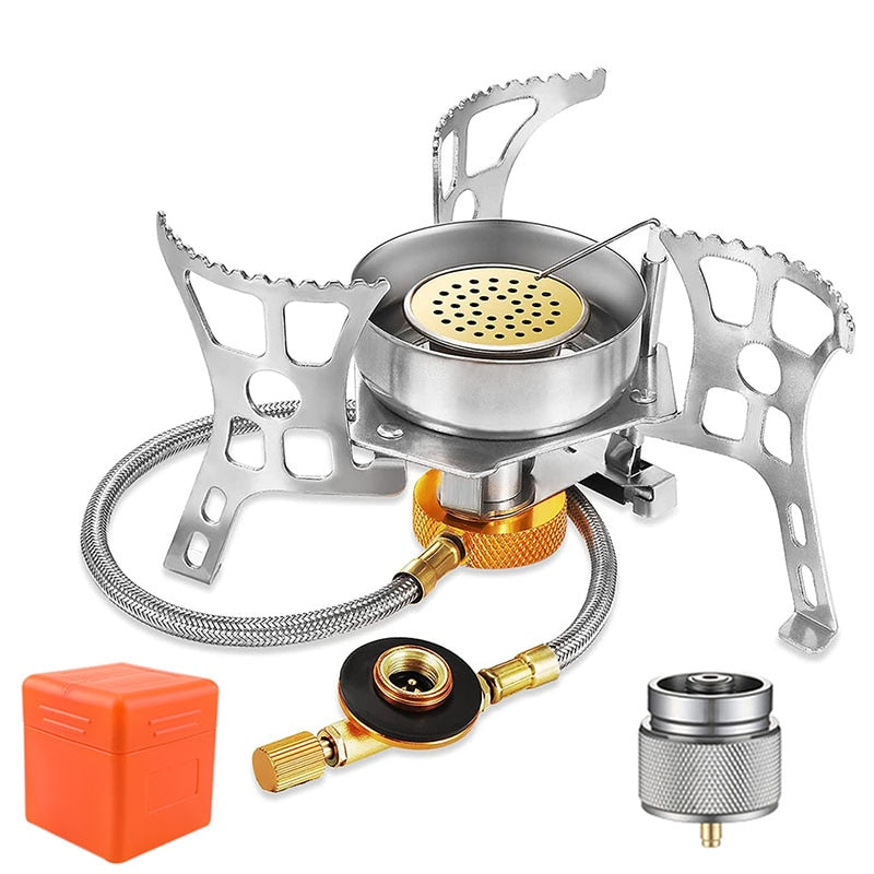 ONLIVING Outdoor Windproof Gas Stove Camping Gas Burner Folding Split Electronic