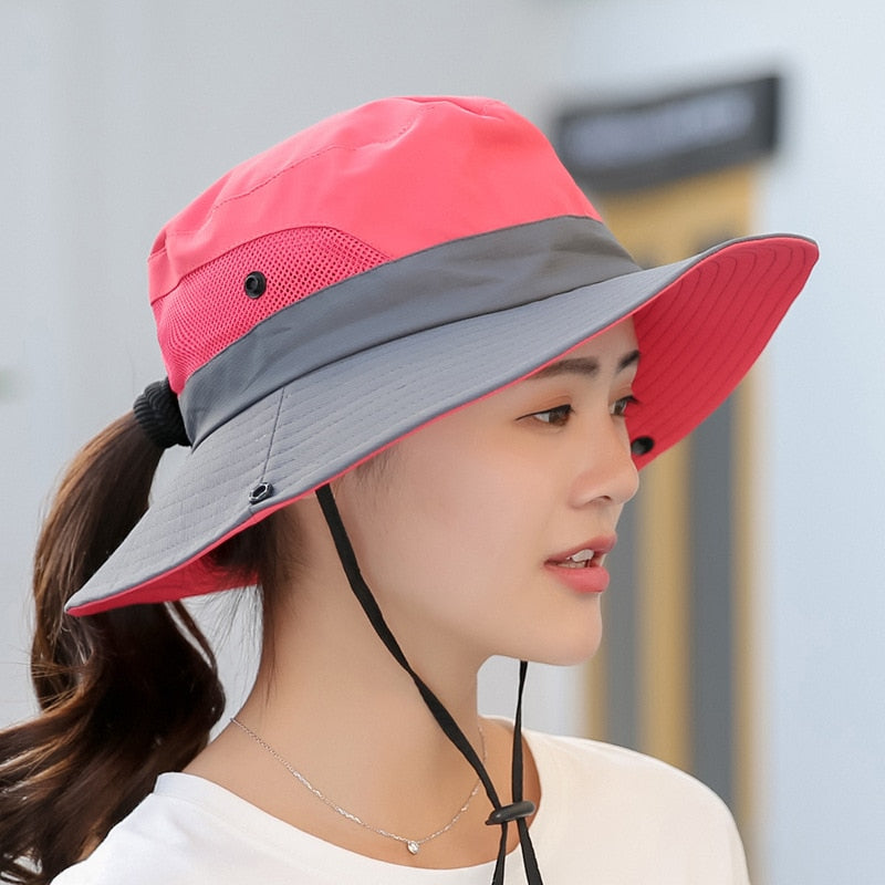 New Parent-child Fishing Hat Outdoor UV Protection UPF 50+ Sun Hat Bucket Hat Women