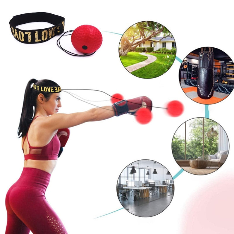 Boxing Speed Ball Head-mounted PU Punch Ball MMA Sanda Training Hand Eye Reaction