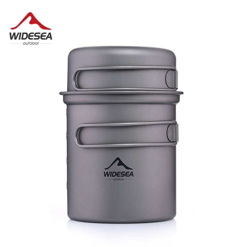 Widesea Titanium Cooking Pot Set Tableware for Camping Outdoor Cookware Supplies