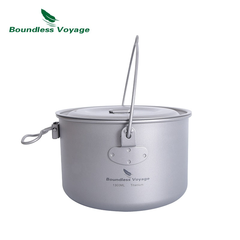 Boundless Voyage Outdoor Titanium Hanging Pot with Handle1300ml