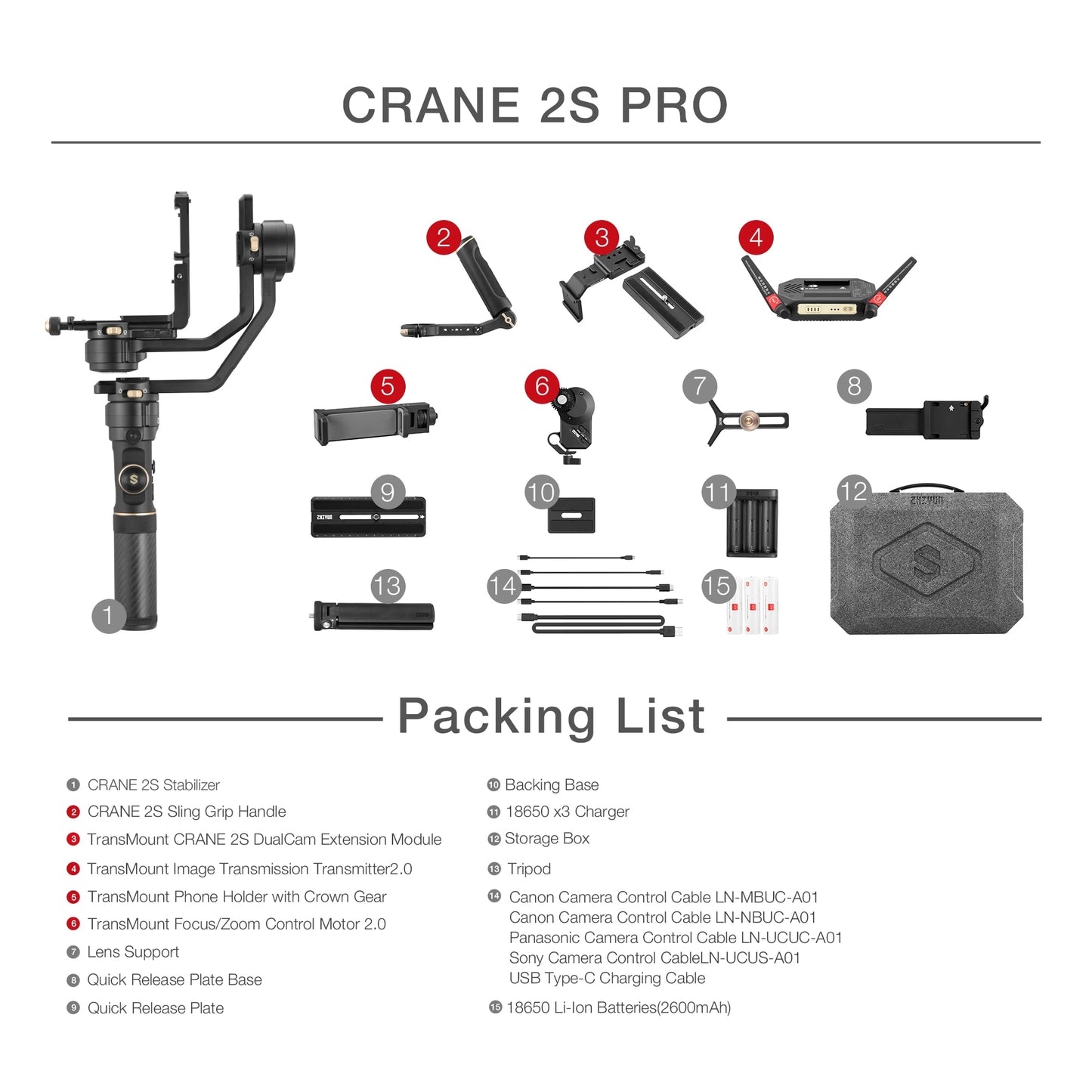 ZHIYUN Official Crane 2S/COMBO/PRO 3-Axis Handheld Gimbal Camera Stabilizer