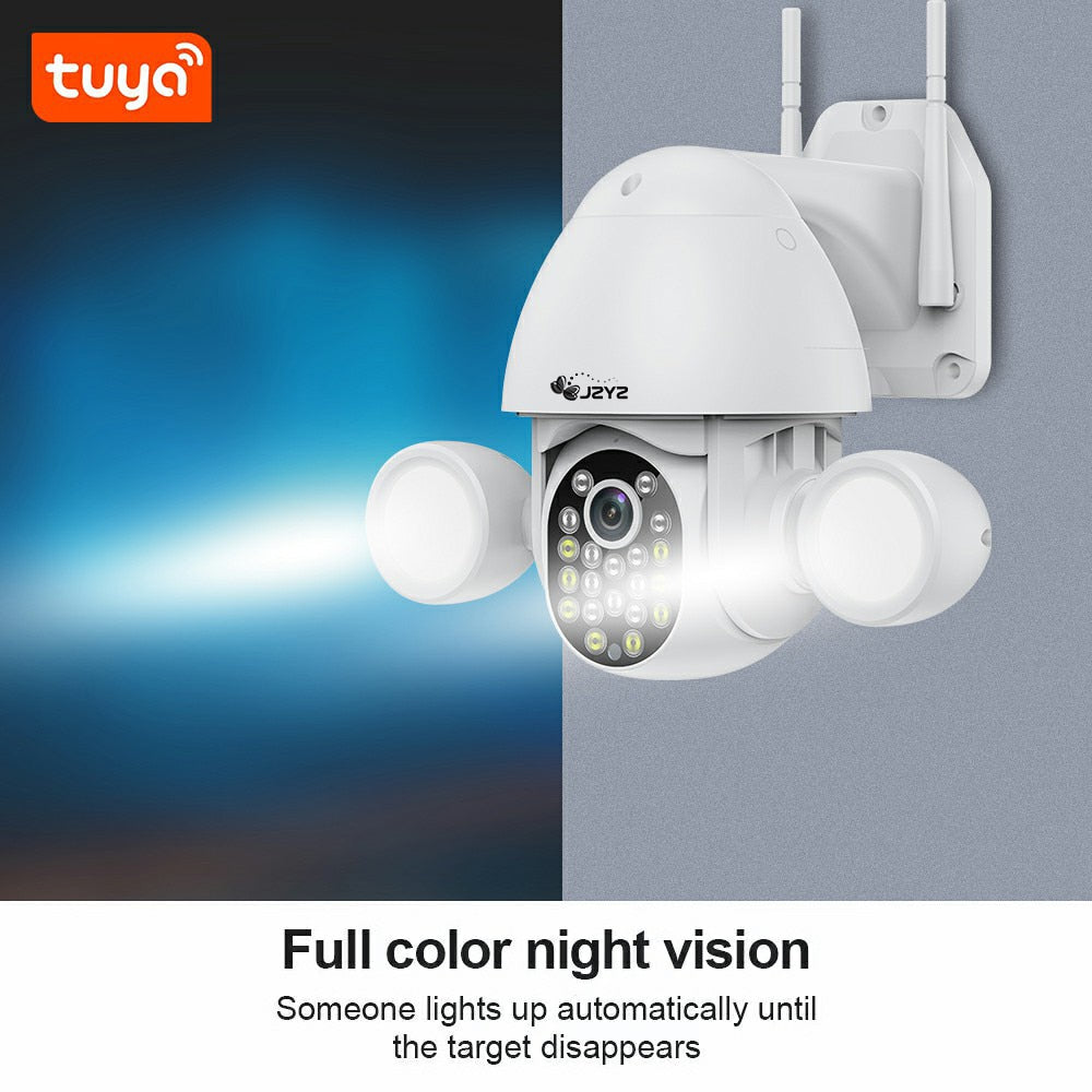 3MP Floodlight Security Cameras With Wifi Tuya Smartlife Google Alexa AI Auto Tracking