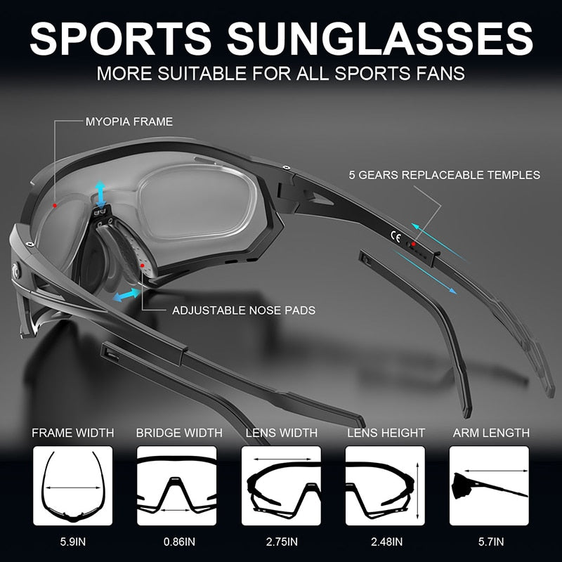 Cycling Sunglasses Photochromic UV400 Sports Cycling Glasses MTB Racing Men