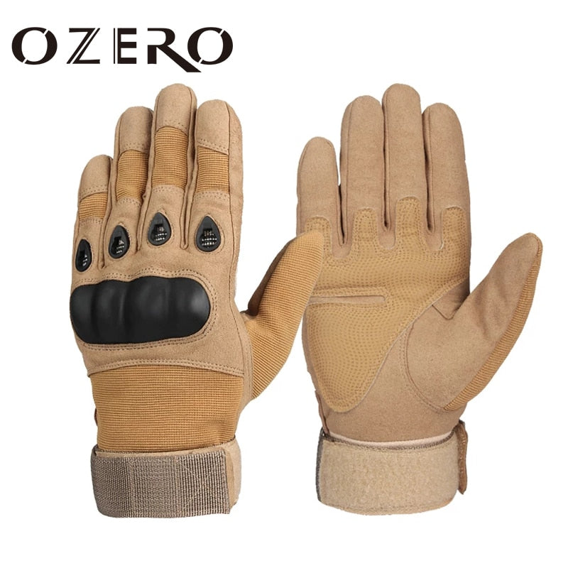 OZERO Motorcycle Breathable Full Finger Military Glove Non-slip Outdoor Racing Sport