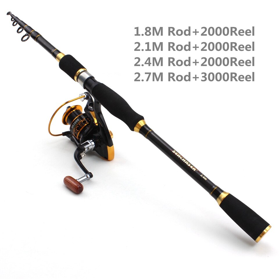 1.8-3.6m Spinning rod Telescopic Rod and 12BB Reel Set and Fishing Rod