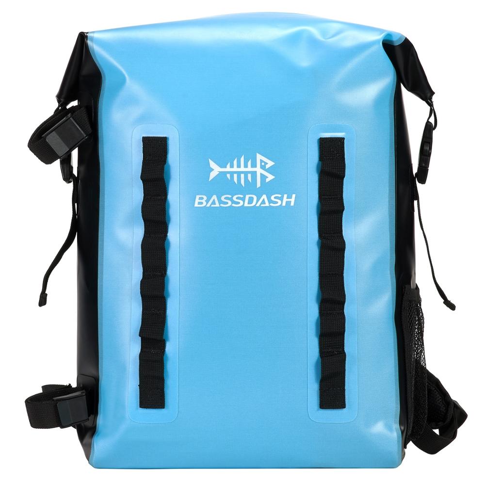 Bassdash Waterproof TPU Backpack 24L Roll-Top Dry Bag with Rod Holder for Fishing