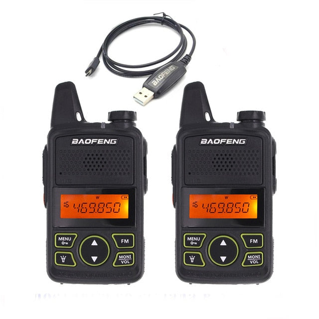 2PCS Baofeng BF-T1 Mini Portable two way Radio BFT1 UHF 400-470MHz 20CH Ham