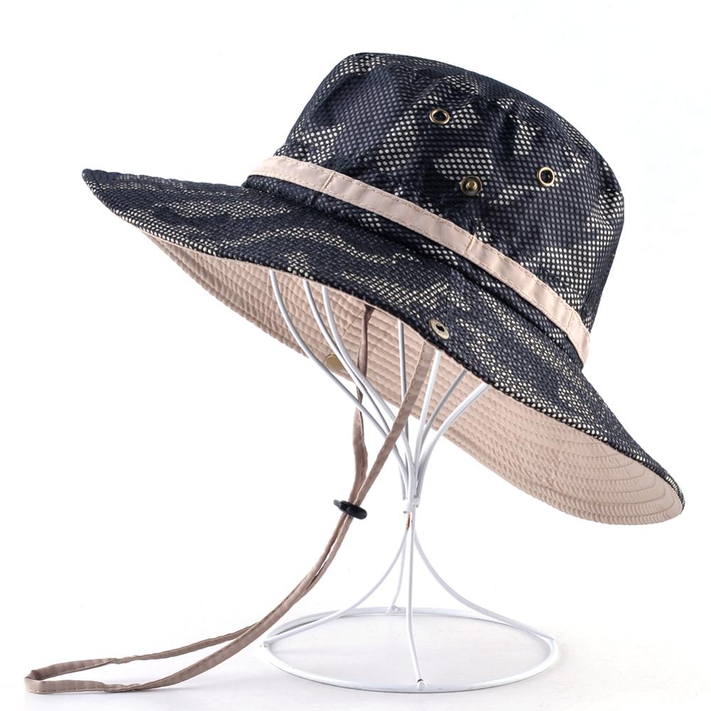 Solid color sun hats for men Outdoor Fishing cap Wide Brim Anti-UV beach caps women