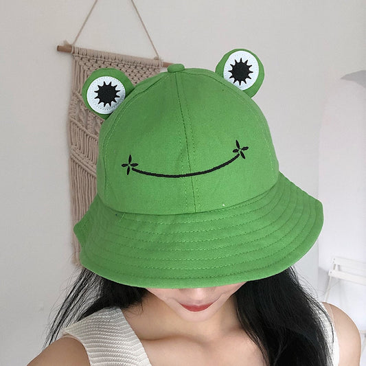 2022 Frog Bucket Hat for Women Summer Autumn Plain Female Panama Outdoor