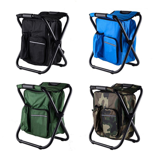 Folding Camping Fishing Chair Stool Portable Backpack Cooler Insulated Picnic Bag