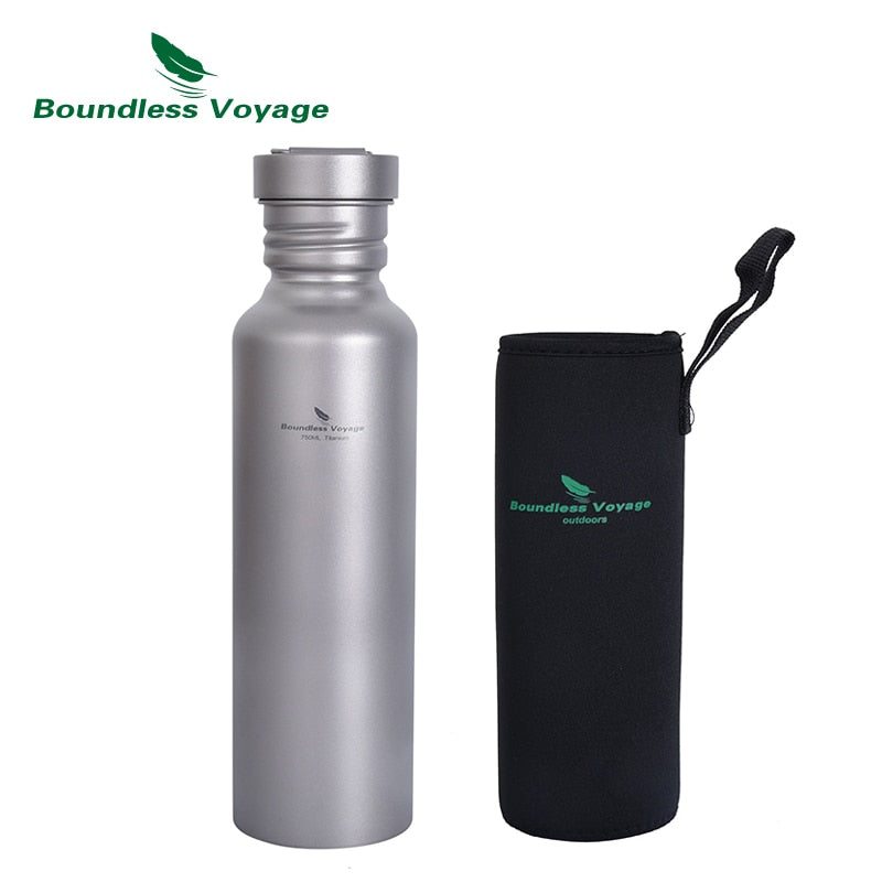 Boundless Voyage Titanium Water Bottle with Titanium Lid Drinkware 25.6oz/750ml