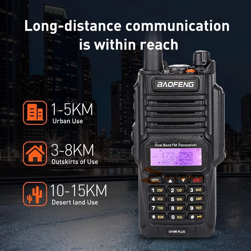 2022 Baofeng UV-9R Plus Waterproof Walkie Talkie UV9Rplus Dual Band Portable CB