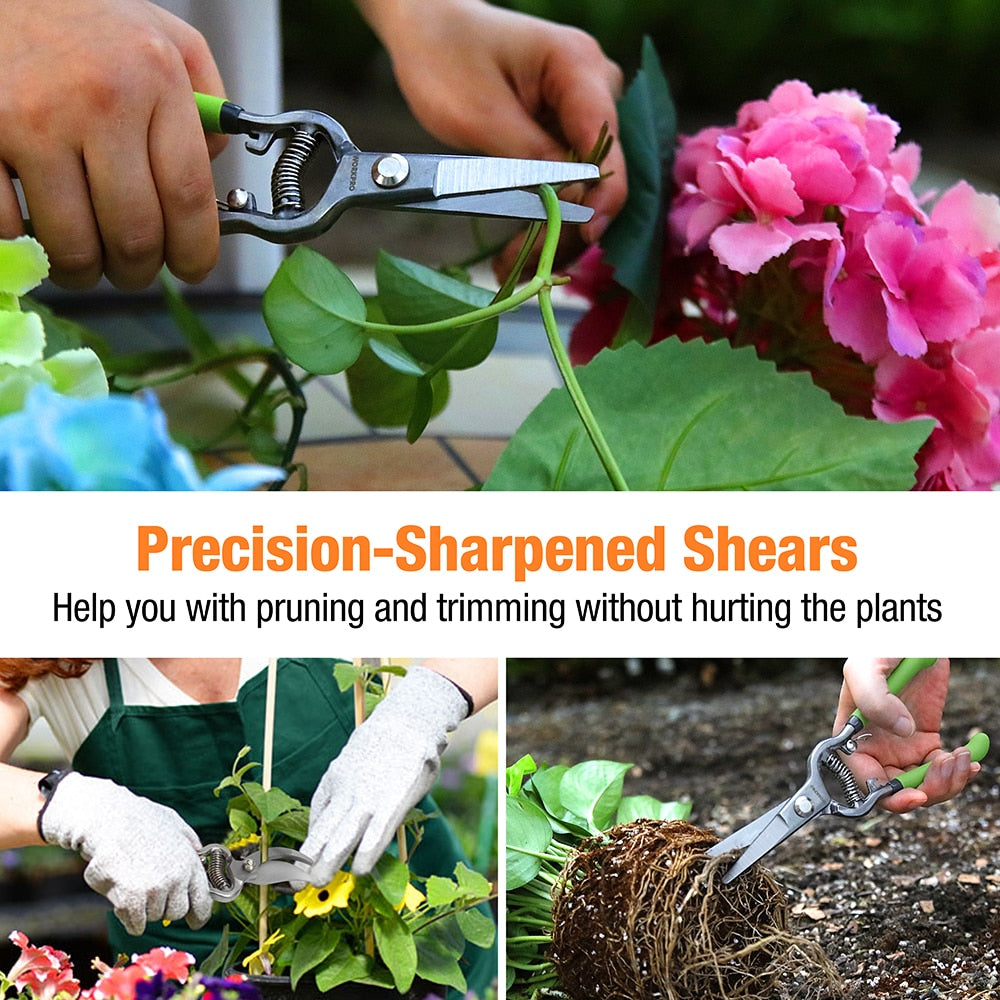 WORKPRO 2PC Pruning Shears Set 8&quot;Pruner and 8&quot;Garden Scissors