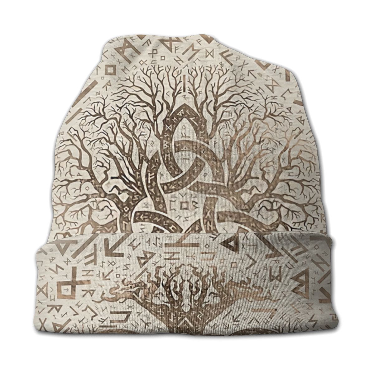 Vikings Ragnar Lothbrok Beanie Hats Tree Of With Triquetra And Futhark Knit Hat Bonnet