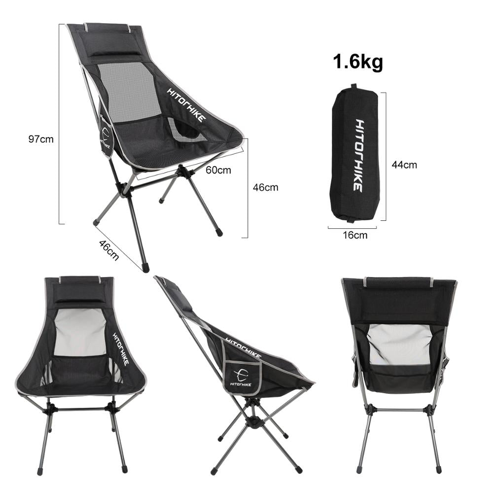 Outdoor Moon Chair Lightweight Fishing Camping BBQ Chairs Portable Folding Extended