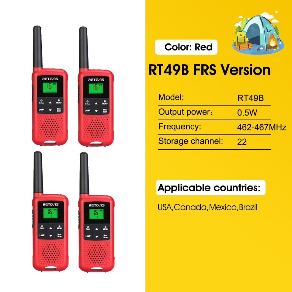 Retevis RT649B Walkie Talkie 2 or 4 pcs PMR446 Walkie-talkies 1.8km for Motorola