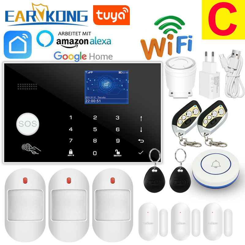 Wifi GSM Alarm System 433MHz Home Burglar Security Alarm Wireless Wired