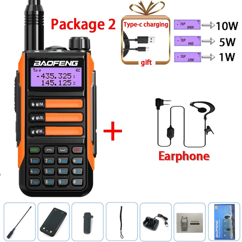 Baofeng UV-16 PRO 10W Walkie Talkie IP68 Waterproof Amateur Transceiver Dual Band