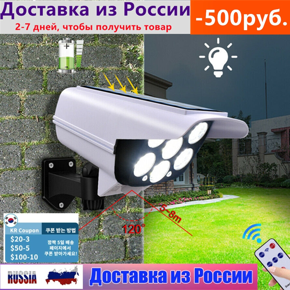 77 LED Solar Light Motion Sensor Security Dummy Camera Wireless Flood Light IP65