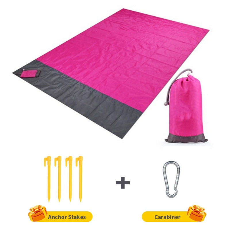 2x2.1m Waterproof Pocket Beach Blanket Folding Camping Mat Mattress Portable