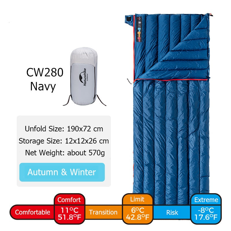 Naturehike CW280 Sleeping Bag Winter Waterproof Goose Down Sleeping