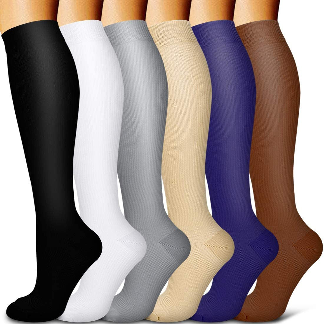 5/6 Pairs Men and Women Compression Socks Circulation Recovery Varicose Veins