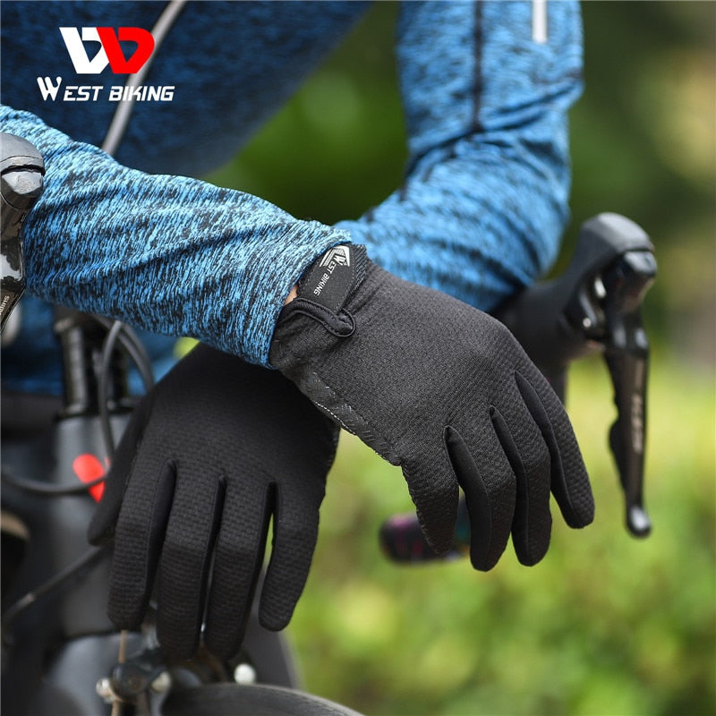 WEST BIKING Summer Cycling Gloves Shockproof Thicken Pad Half Finger Cycling Gloves