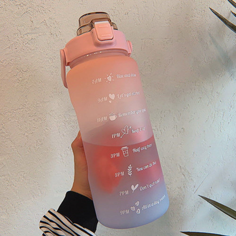 2 Liter Water Bottle with Straw Female Jug Girls Portable Travel bottles Fitness Bike Cup