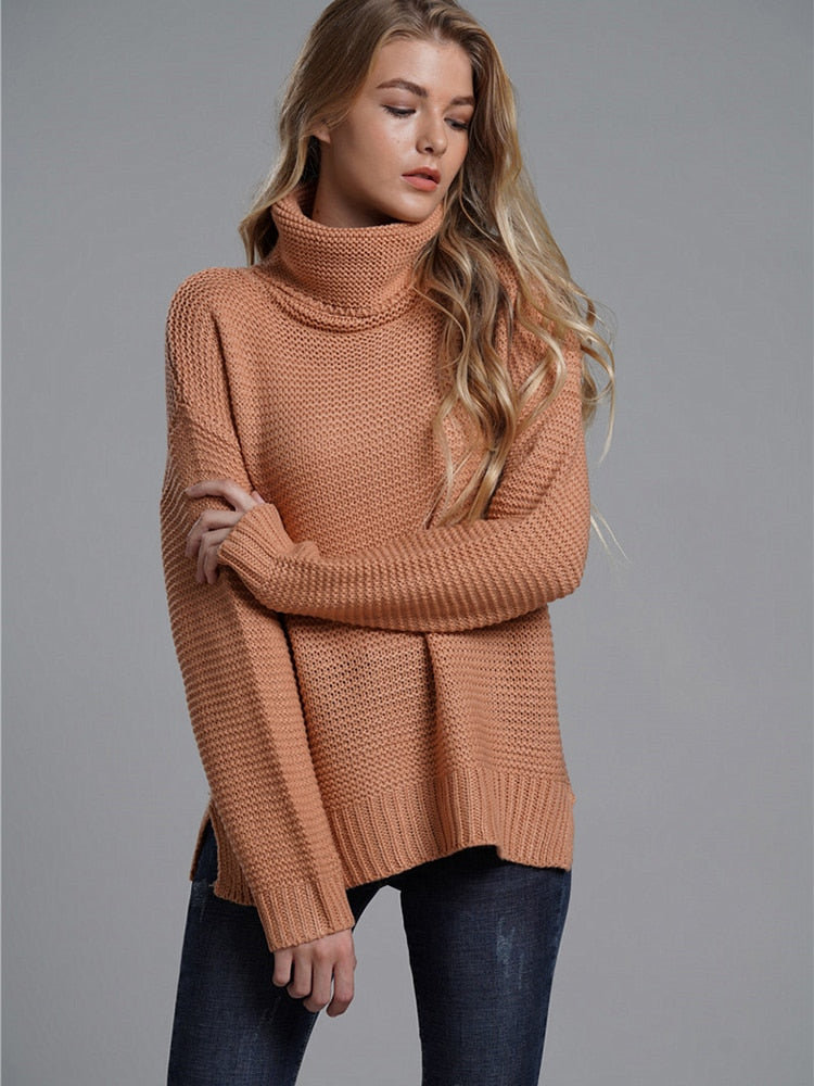 Fitshinling Fashion Woman Winter Sweater Knitwear Hot Sale 6 Colors Solid Women's