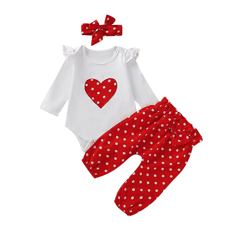 Spring Fall Cotton Newborn Baby Girl Clothes 0-3 Months Polka Dot Unisex Infant Clothes