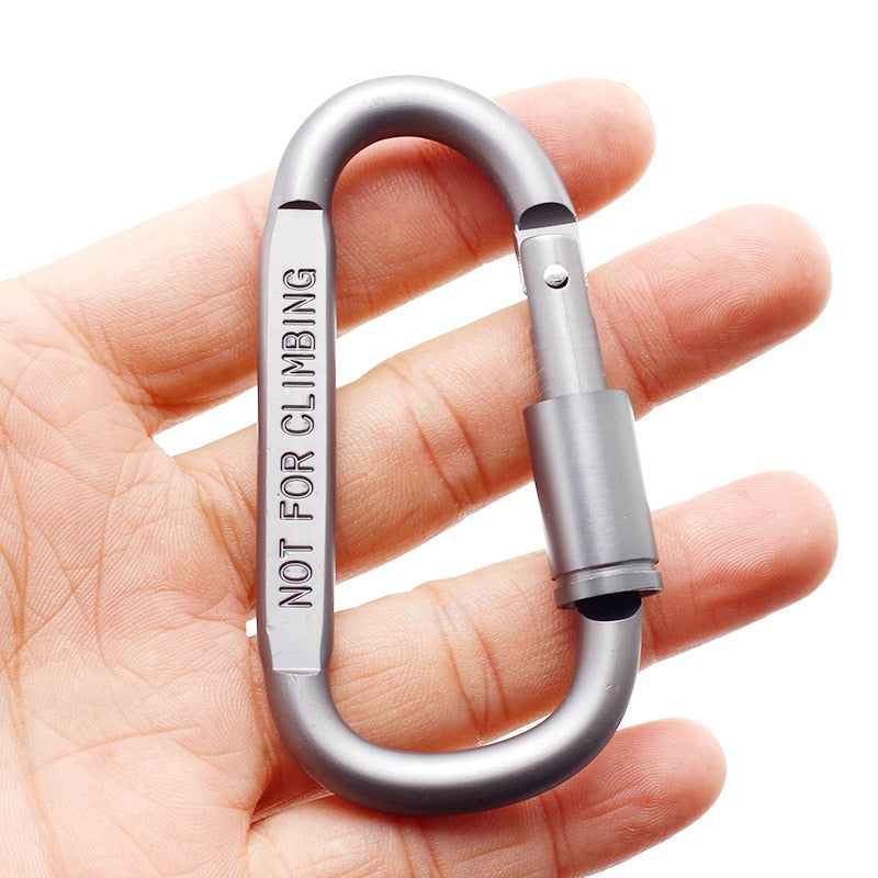 Crelfos 4Pcs Carabiner Clip Set Aluminum D-Ring Locking Durable Carabiners Keychain