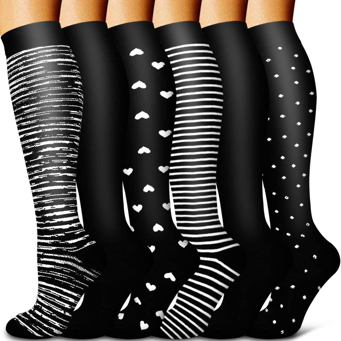 5/6 Pairs Men and Women Compression Socks Circulation Recovery Varicose Veins