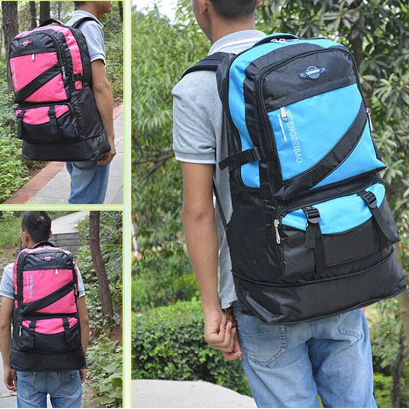 60L Waterproof Men Nylon Backpack Travel Pack Sports Bag Pack Outdoor Mountain