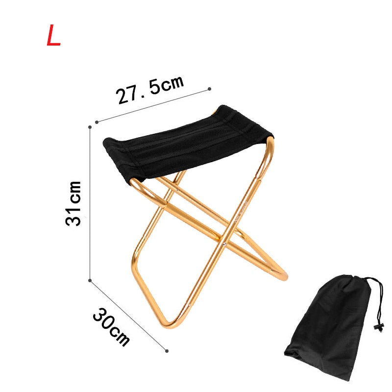 Folding Small Stool Fishing Chair Picnic Camping Chair Foldable Aluminium Cloth Outdoor