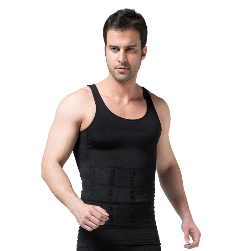 Men&#39;s Slimming Body Shapewear Corset Vest Shirt Compression Abdomen Tummy