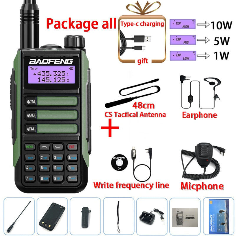 Baofeng UV-16 PRO 10W Walkie Talkie IP68 Waterproof Amateur Transceiver Dual Band