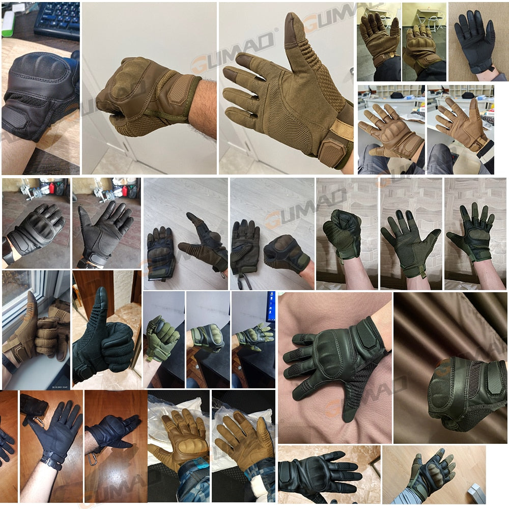 Touch Screen PU Leather Tactical Gloves Army Military Combat Airsoft Hiking Cycling