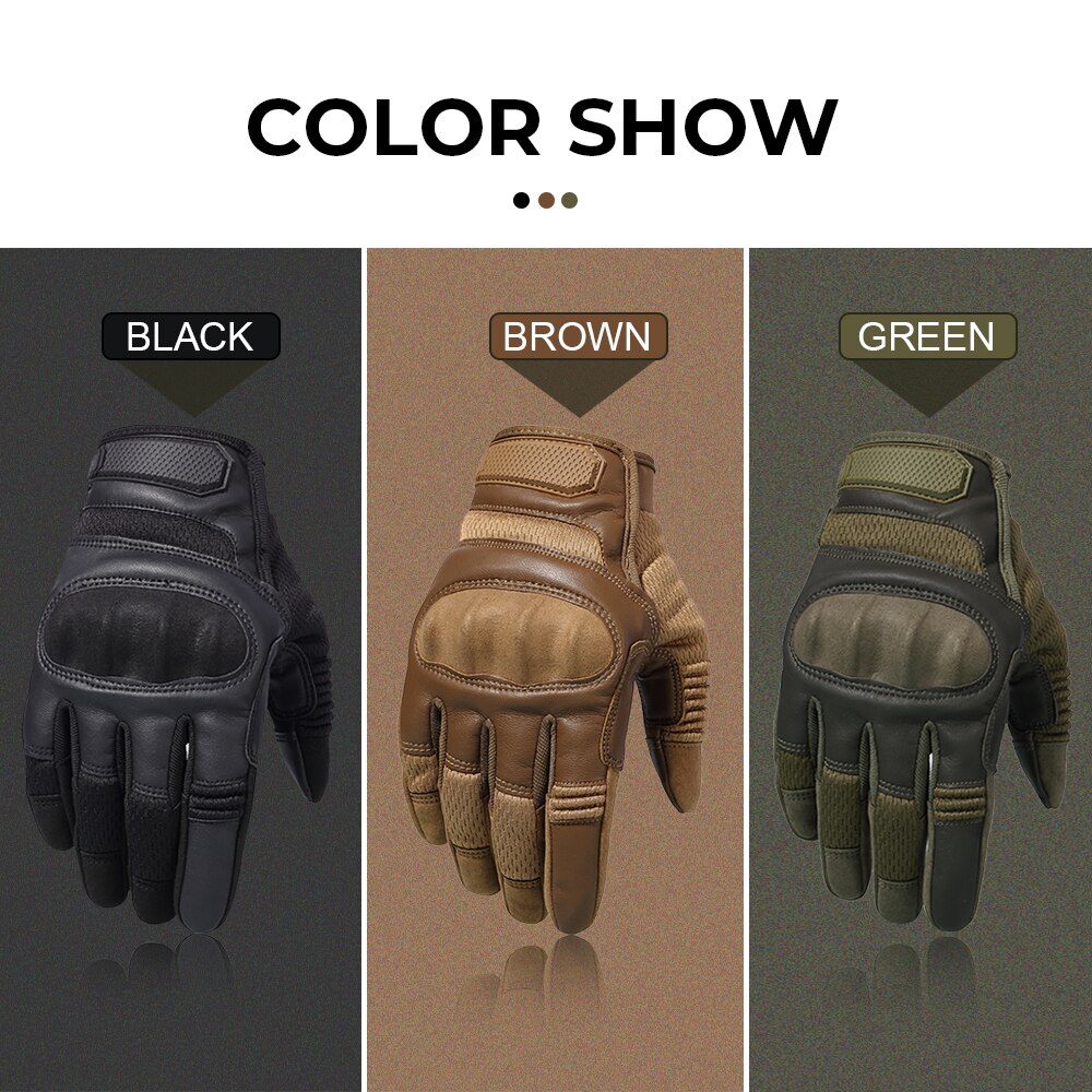 Touch Screen PU Leather Tactical Gloves Army Military Combat Airsoft Hiking Cycling