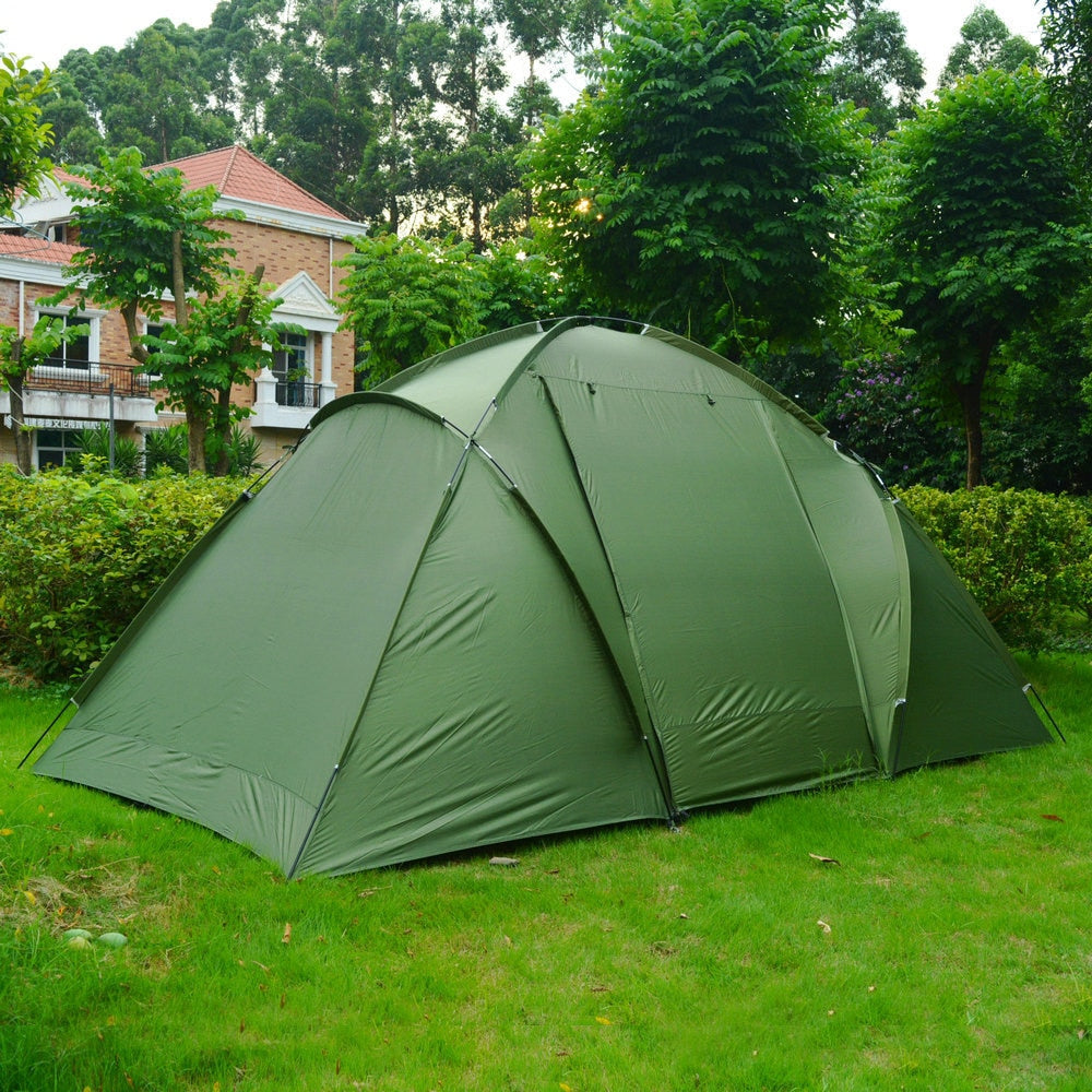 5-8 Person Large Camping Tent Double Layer Waterproof Two Bedrooms Travel Tent