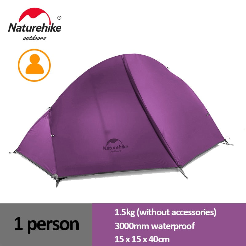 Naturehike Cycling Tent 1 Person Ultralight Backpacking Tent Double Layer Fishing Beach