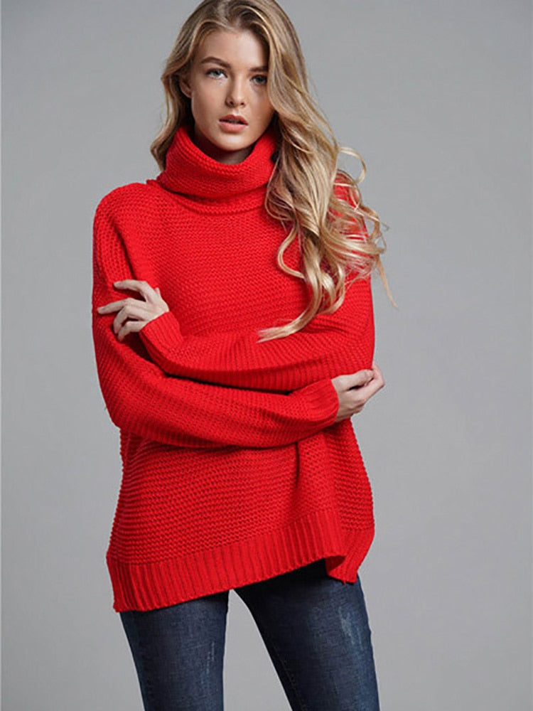 Fitshinling Fashion Woman Winter Sweater Knitwear Hot Sale 6 Colors Solid Women's