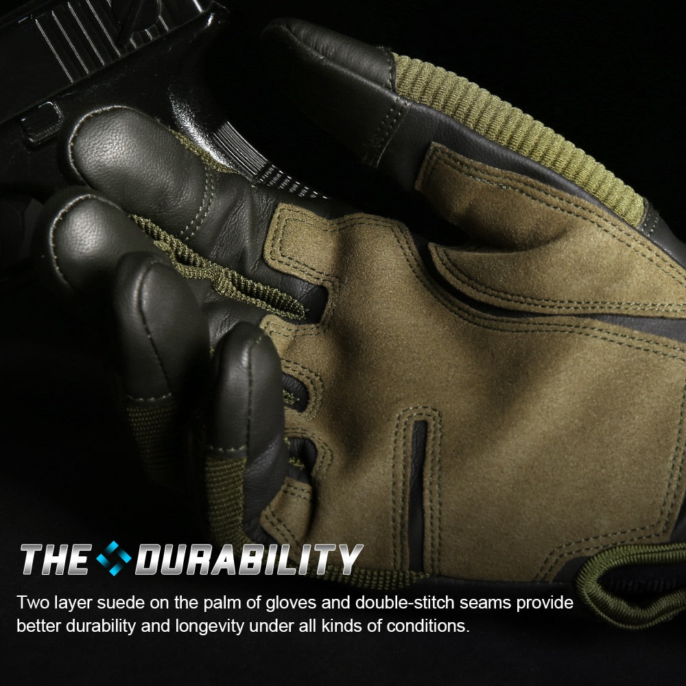 Military Tactical Touch Screen Gloves PU Leather Full Finger Glove Airsoft Paintball Bicycle