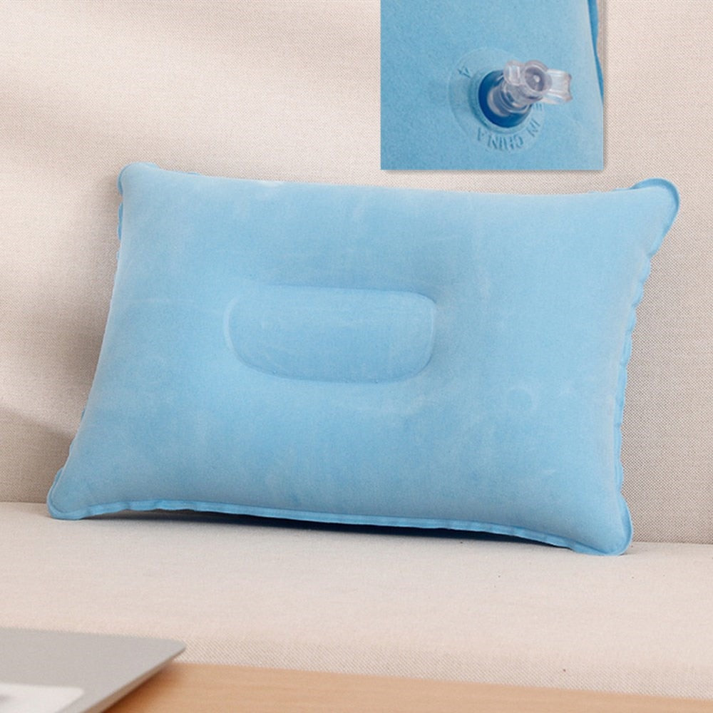 Portable Soft Ultralight Inflatable PVC Nylon Air Pillow Sleep Cushion