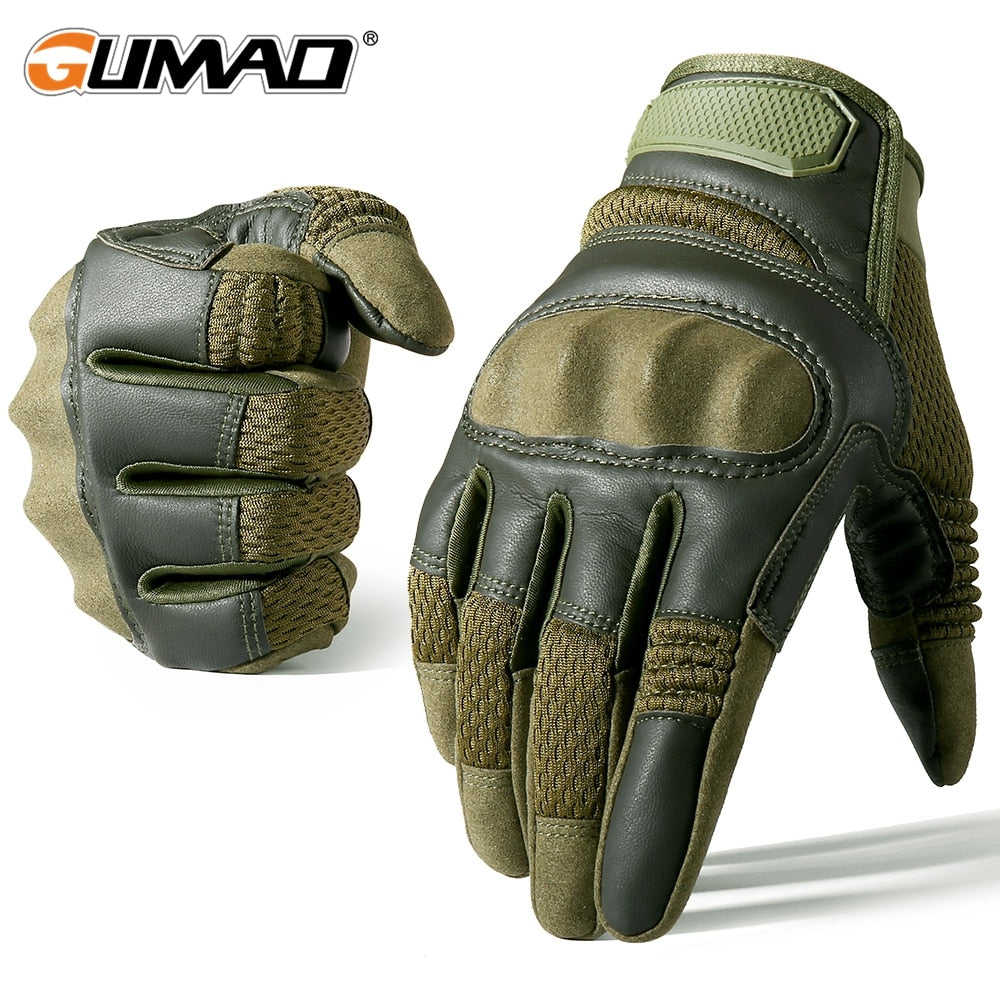 Touch Screen PU Leather Tactical Gloves Army Military Combat Airsoft Hiking Cycling