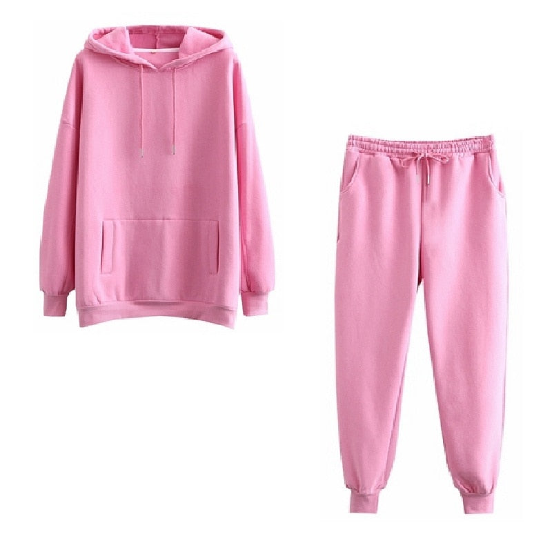 Tangada 2022 Autumn Winter Women tracksuit thick fleece 100% cotton suit