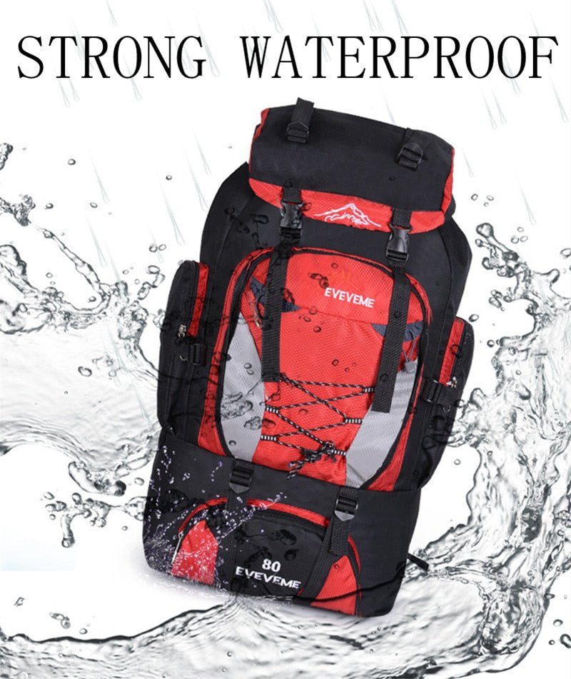 Men&#39;s 80L Large Waterproof Climbing Hiking Backpack Camping Mountaineering