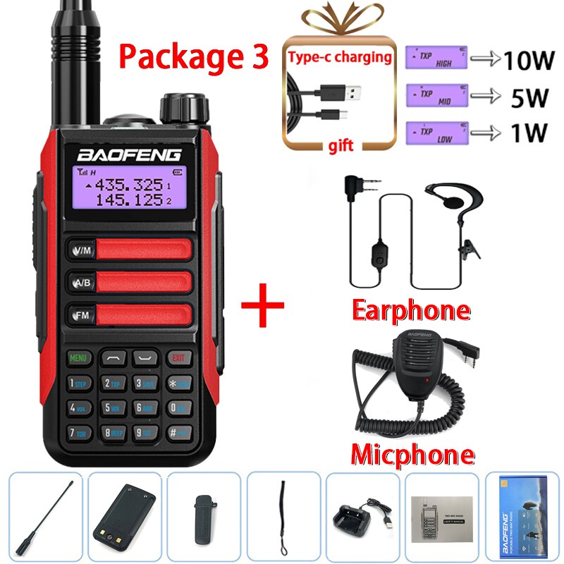 Baofeng UV-16 PRO 10W Walkie Talkie IP68 Waterproof Amateur Transceiver Dual Band